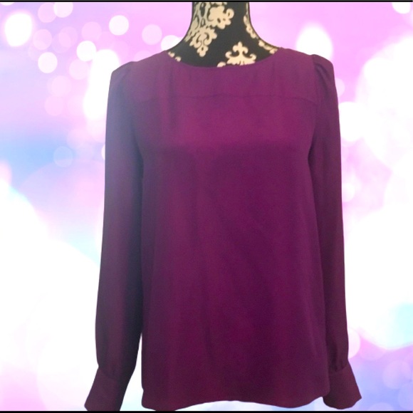 J. Crew Purple Boatneck Long Sleeve Blouse - Picture 1 of 8